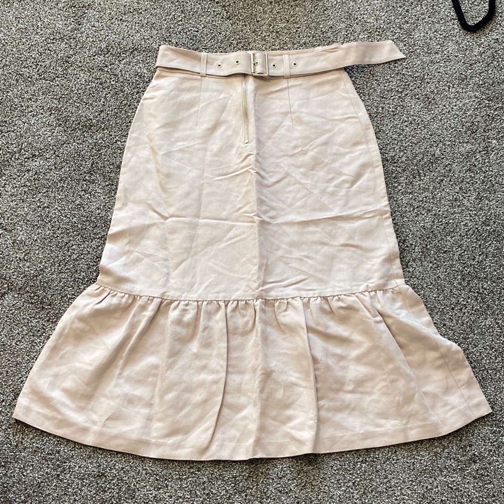 Kate Spade Cream A-Line Skirt with Belt
